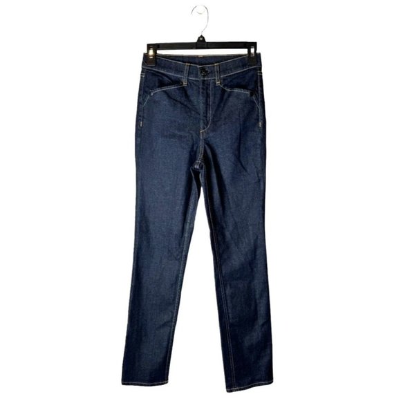 Rag & Bone Indigo Dark Wash Snap Pocket High Rise Straight Leg Ellie Jeans 6 - Picture 1 of 9